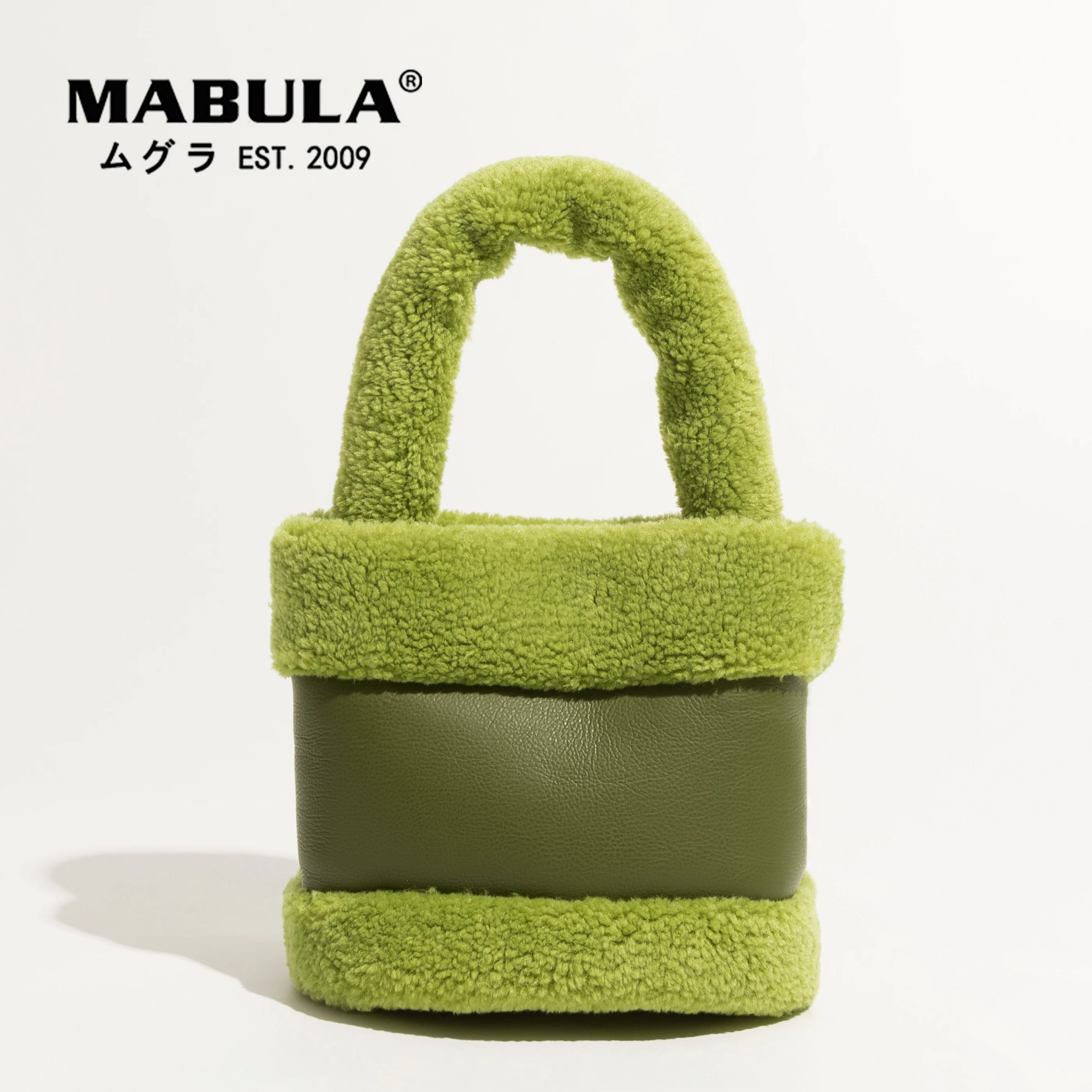 

MABULA Mini Faux Fur Top Handle Purse for Women 2022 Winter Leather Clutch Handbags Fashion Phone Pouch