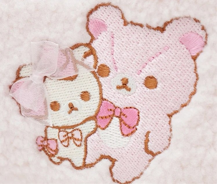 Фото Rilakkuma Korilakkuma плюшевая косметичка, органайзер для хранения с вышивкой, милая косметичка с мультяшным медведем, косметичка №4