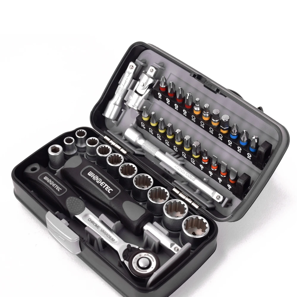 Набор Мини гаечных ключей комплект из 38 предметов с храповым механизмом 1/4 дюйма