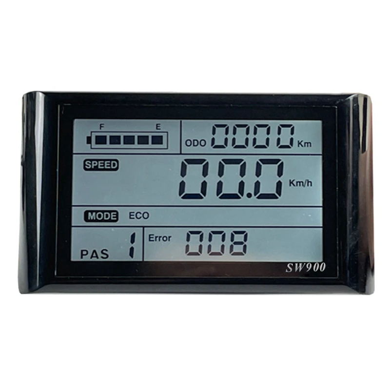 

Ebike SW900 LCD Display Meter Waterproof Plug Record Instrument Control/Setting 24-72V