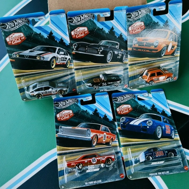 Фото Новая коллекционная модель автомобиля Hot Wheels из литого металла, серия Vintage Club Silver, HRT81 BMW 507 Porsche 356, игрушка для взрослых коллекционеров №2