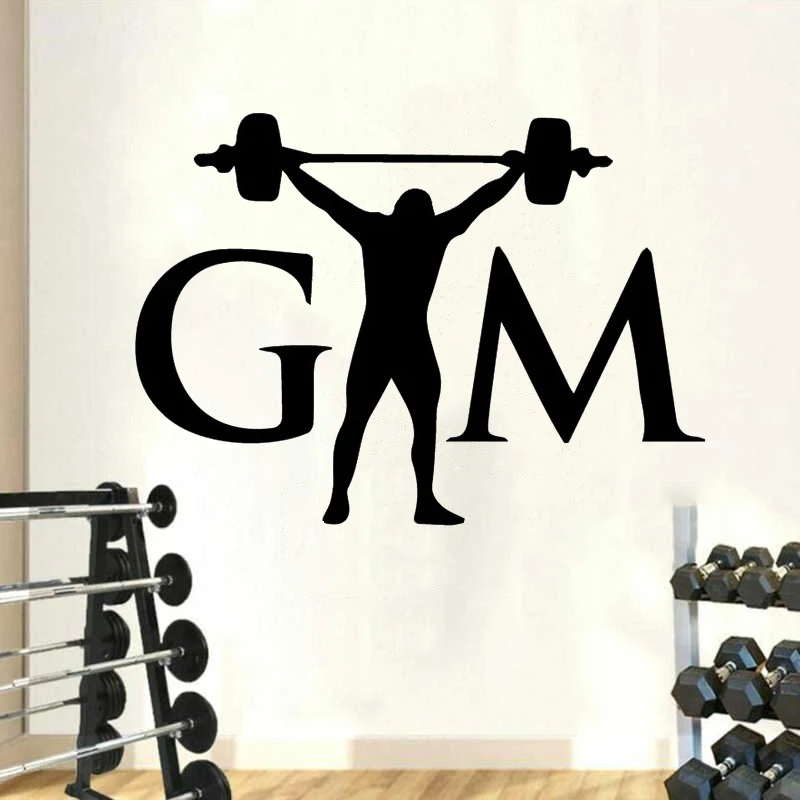 

GYM Wall Decals Healthy Life Style Sports Dumbbel Stickers Motivated Fitness Decor Murals Removable Vinyl Wallpaper DW13835