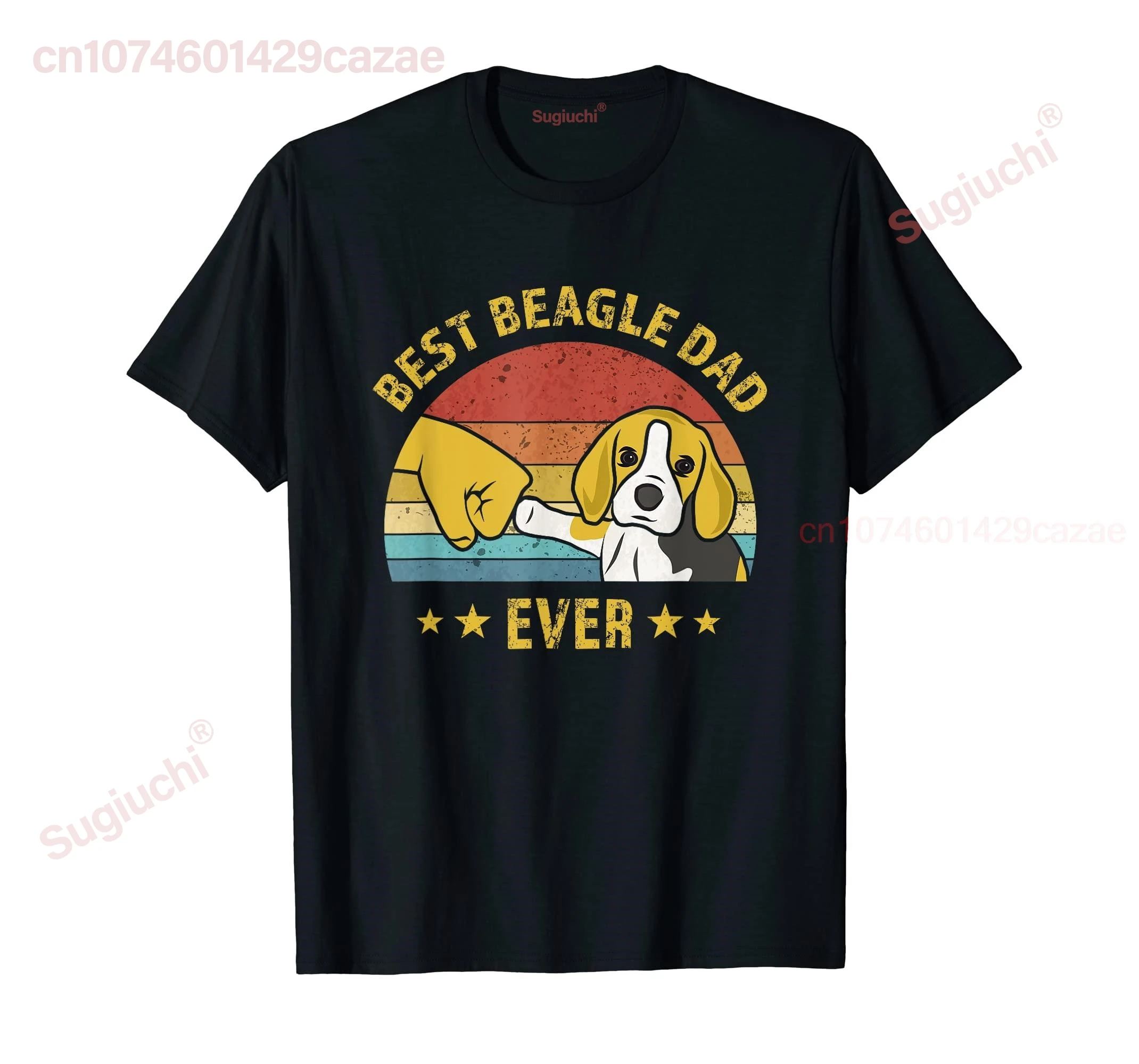 100% хлопок мужская милая футболка Best Beagle Dad Ever винтажная Puppy Lover в стиле ретро