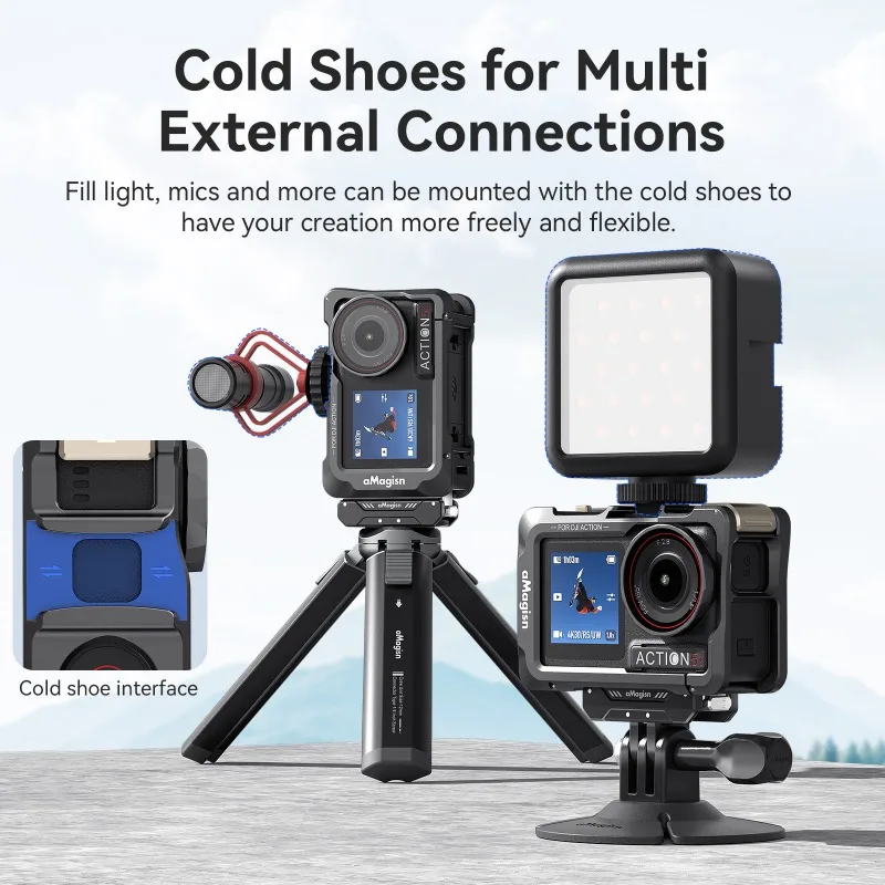 Фото Металлическая защитная рамка aMagisn для DJI Action5Pro/4/3: горизонтальная и вертикальная установка, премиум-качество №4
