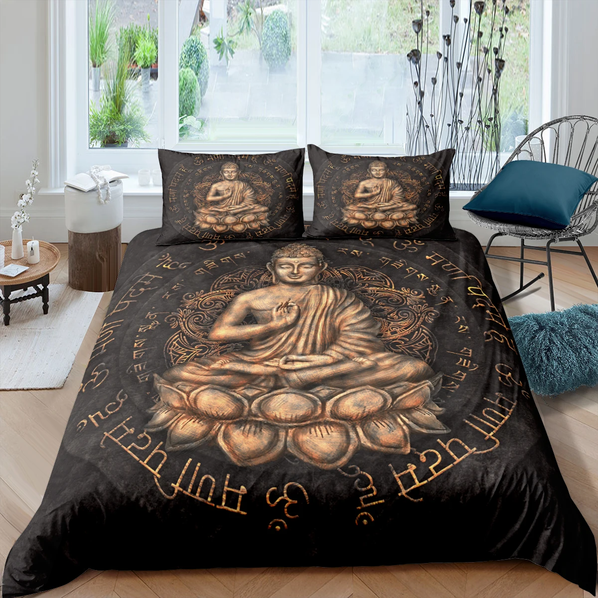 

Home Textiles Luxury 3D Buddha Print Duvet Cover Set 2/3 Pcs Pillowcase Kids Bedding Set AU/EU/UK/US Queen and King Size