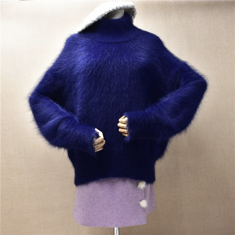 Женская осенне-зимняя одежда синяя волосатая плюшевая норковая кашемировая