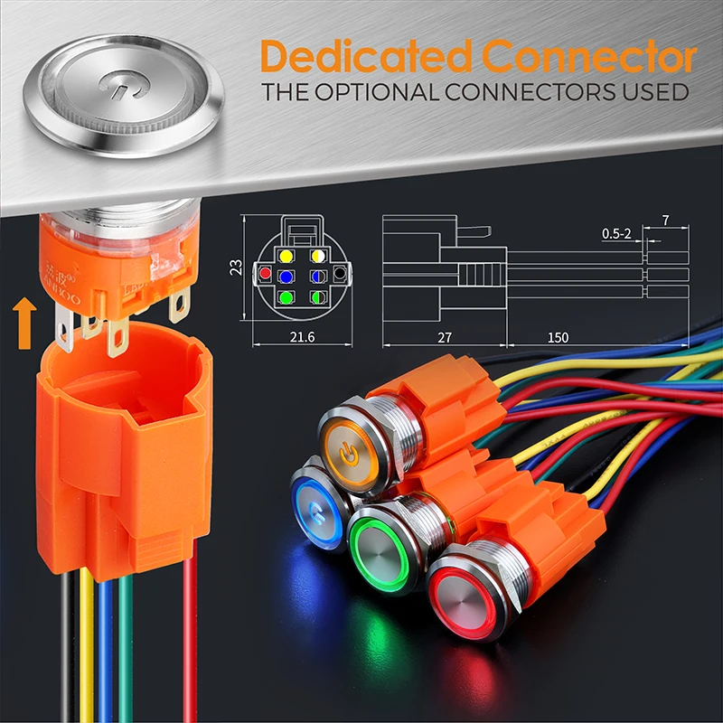 WINDOO 19 мм кнопочный переключатель с плоской головкой запираемый фиксатор или