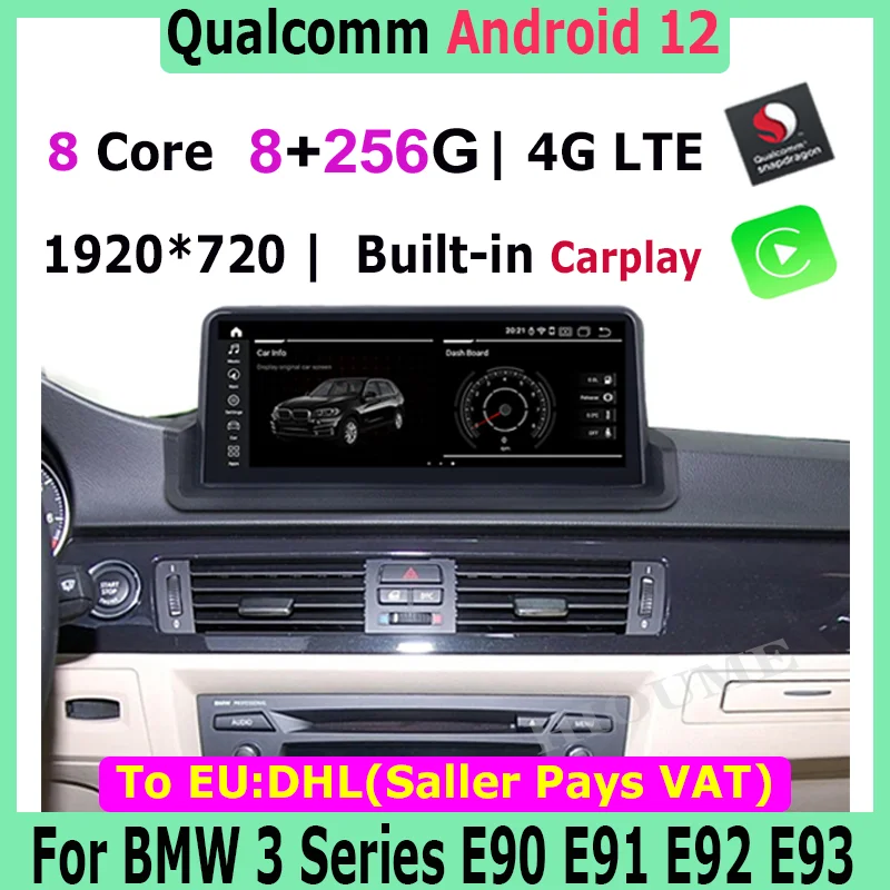 10.25"/12.5" Snapdragon Android 12 6+128G Car Multimedia Player GPS Video for BMW 3 Series E90 E91 E92 E93 CarPlay iDrive Knob 10.25"/12.5" Snapdragon Android 12 6+128G Car Multimedia Player GPS Video for BMW 3 Series E90 E91 E92 E93 CarPlay iDrive Knob