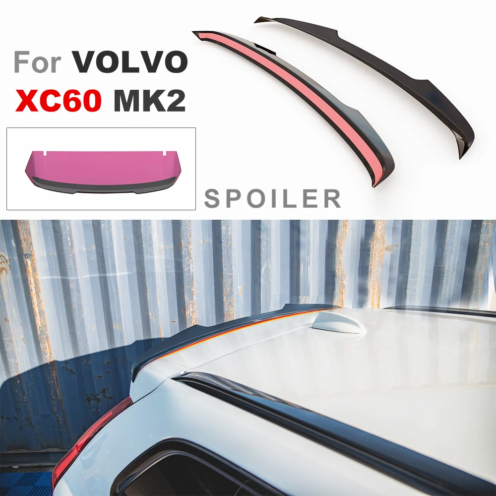 Спойлер для VOLVO XC60 MK2 задний удлинитель спойлер наклейка на крыло стикер ABS черные