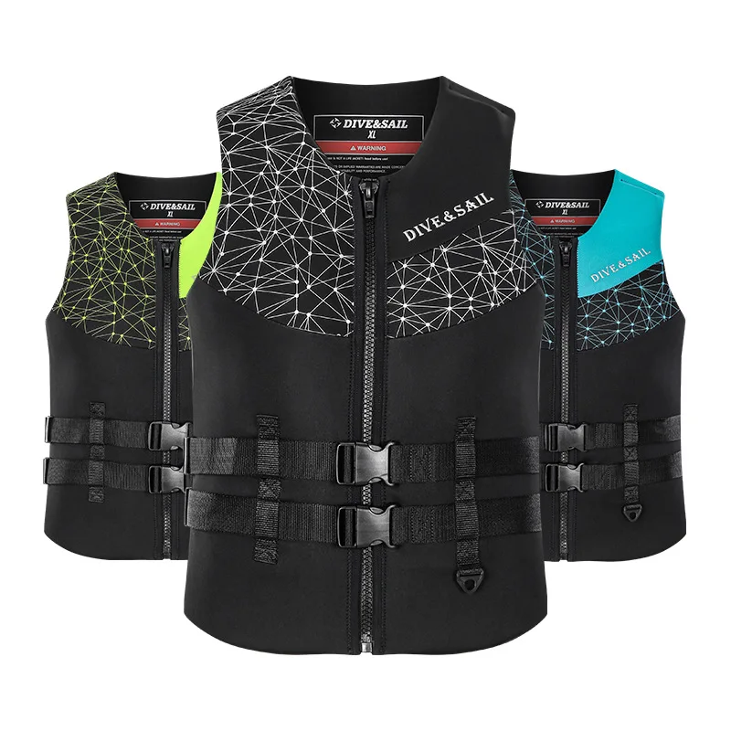

New neoprene life jacket adult rescue large buoyancy vest water sports kayak surfing swimming motorboat boating fishing