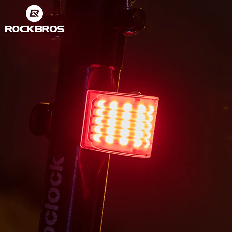 

Велосипедный задний фонарь ROCKBROS, водонепроницаемый Предупреждение Головной фонарь, зарядка через USB, 5 режимов, портативные аксессуары