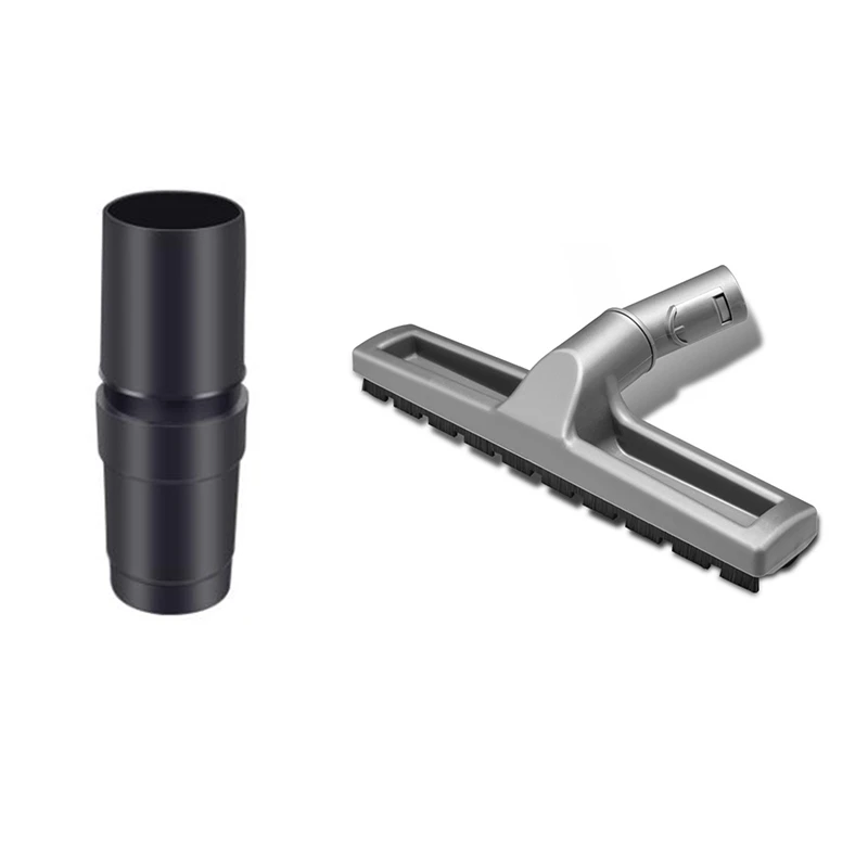 

2 Pcs Vacuum Cleaner Accessories: 1 Pcs Hose Conversion Tube Connector Joint & 1 Pcs Floor Brush Cleaner Brush Head