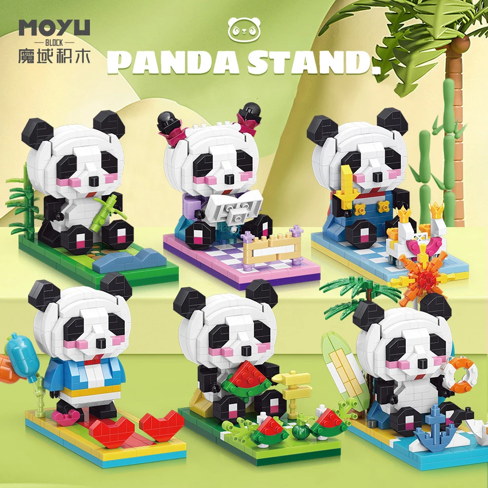 

Kawaii Panda Micro Building Blocks Creative Phone Holder Assembled Mini Bricks Figure Panda Toy For Kid Christmas Gifts