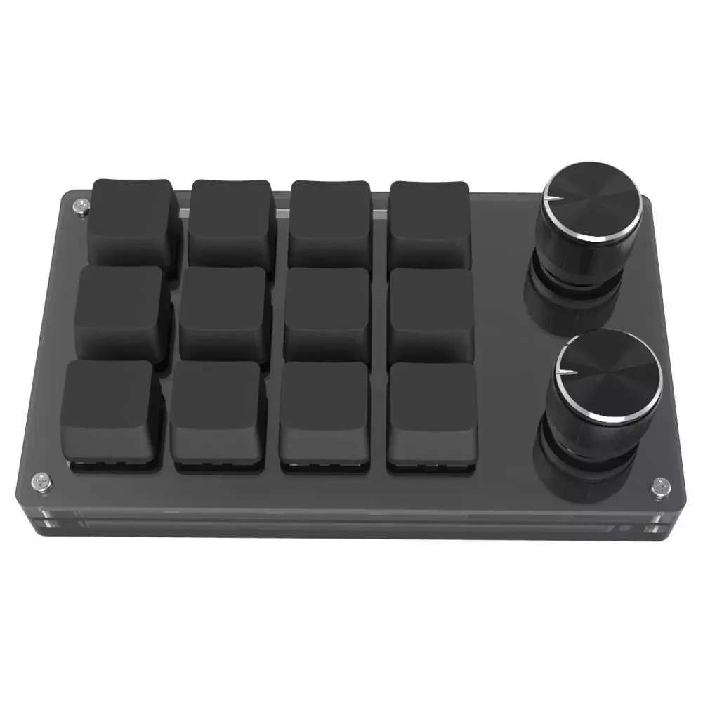 

Macro Keyboard 12 Key 2 Knob Mechanical Keyboard Hot Swap Custom Keypad One-handed Keypad Mini Gaming Keyboard Mini Keyboard