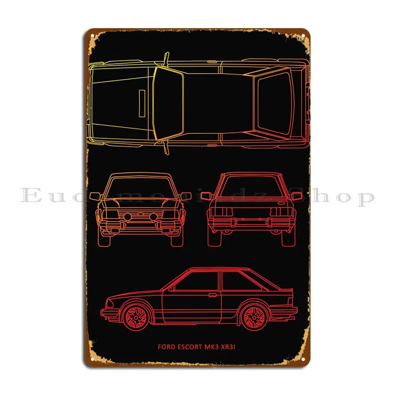 

Эскорт Mk3 Xr3i металлическая табличка Женская Персонализированная создание железной пещеры жестяной знак плакат