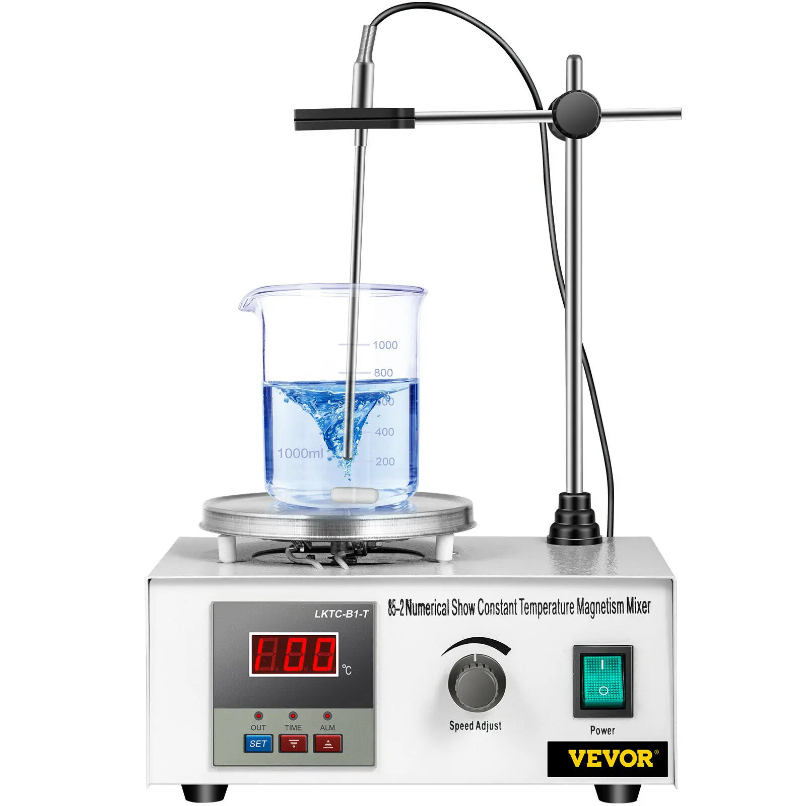 VEVOR 1L Heating Magnetic Stirrer Hot Plate W/ Stir Bar 0-2000R/Min Vortex Mixer Distillation Kit Chemistry Laboratory Equipment