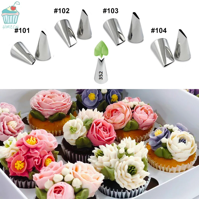 

1PC #101 #102 #103 #104 Flower Leaves Nozzles Stainless Steel Icing Piping Nozzles Tips Pastry Tips Cake Decorating Fondant Tool