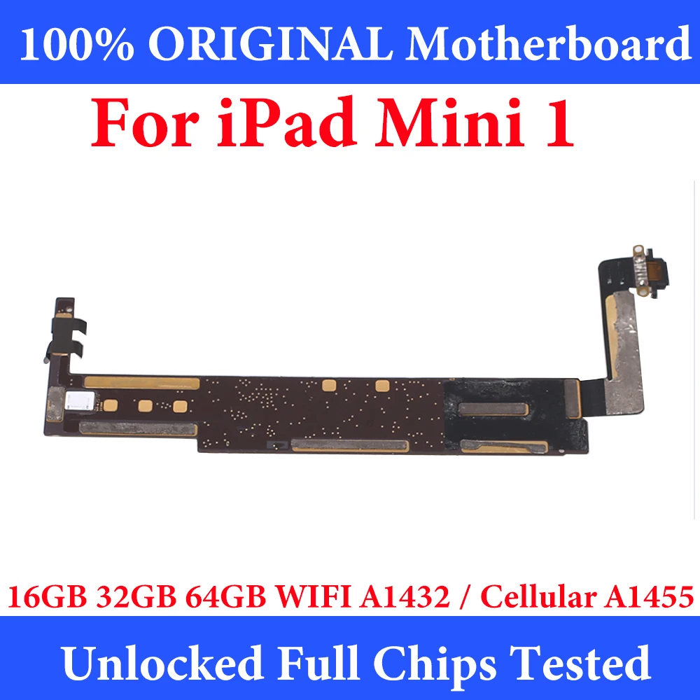 A1432 For iPad MINI 1 Motherboard A1455 For iPad MINI1 logic Board With Chips IOS System Original NO ID Account Good Plate Good