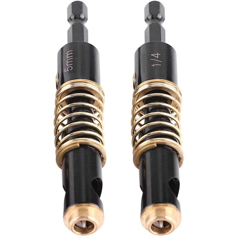 

2Pcs1/4 Inch Shank Hinge Self Centering Drill Bits Set 5Mm & 1/4 Inch Reaming Drill Wood Plastic Combination