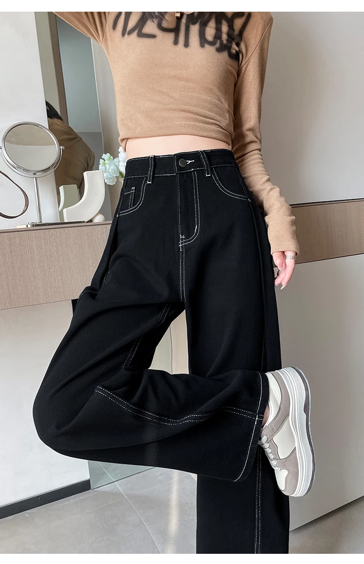 Летние новые американские ретро уличные прямые джинсы с женским дизайном