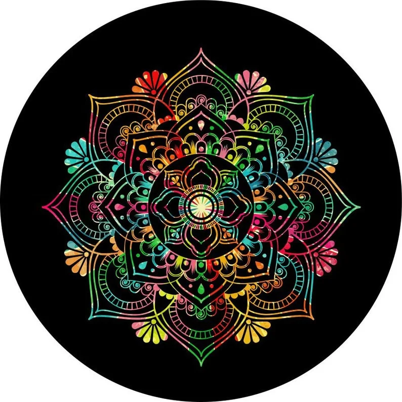 

Чехол для запасной шины Rainbow Mandala для любого автомобиля, марки, модели и размера-Jeep, RV, дорожного трейлера, кемпера и многого другого