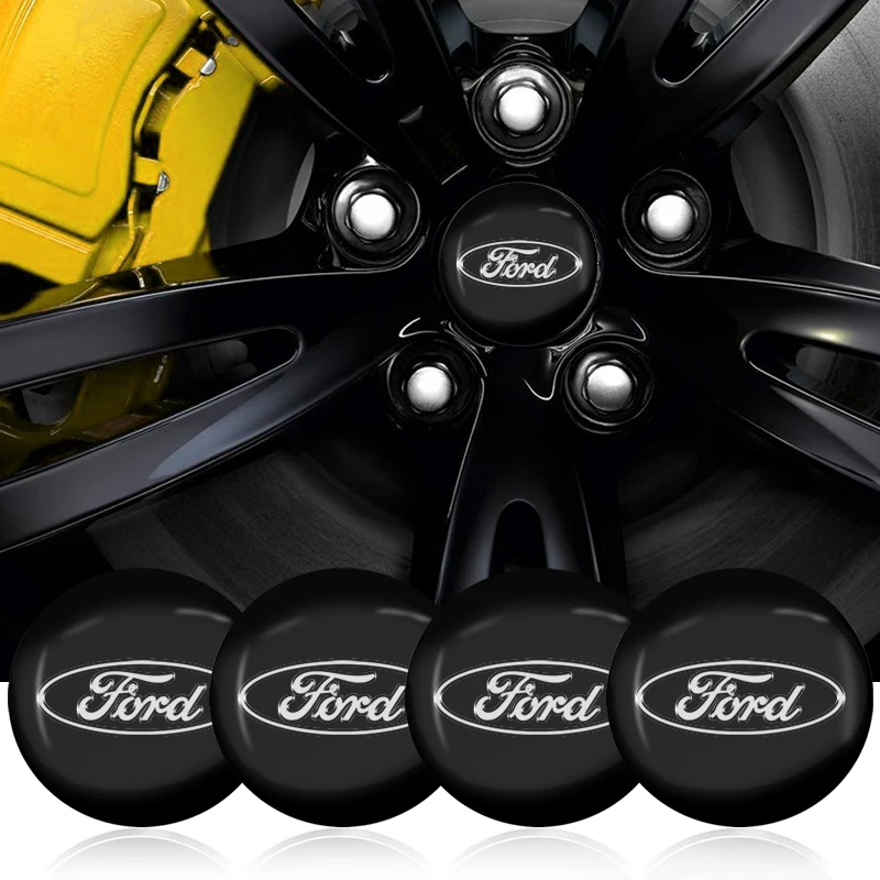 

4pcs Car Styling Car Wheel Center Hub Caps Car Stickers Decals For Ford Fiesta EcoSport ESCORT Ranger Mondeo Mustang FOCUS 2 3 4
