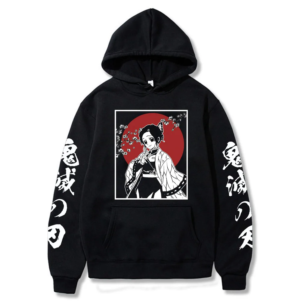 

Anime Gift Demon Slayer Kimetsu No Yaiba Hoodie Kocho Shinobu Sweatshirts Cozy Tops Sudadera Felpa Moletom