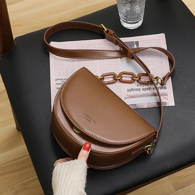 NMD Women‘s Bag 2023 new Fashion Crossbody Female Bag Designer Luxury Bag one Shoulder Bag Geniue Leather Mini Saddle bag images - 6