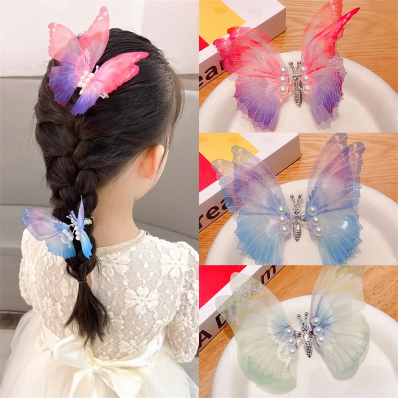 

New Children's Barrettes Moving Butterfly Girls' Baby Han Chinese Costume Headdress Antique Hairpin Barrettes Hair Accessories