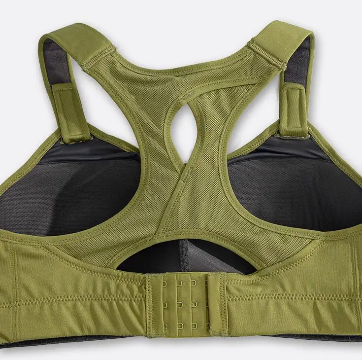 High Impact Sports Bra for Women Full Coverage Front Adjustable Lightly Padded Wire Free Underwear 34 36 38 40 42 B C D E F G H