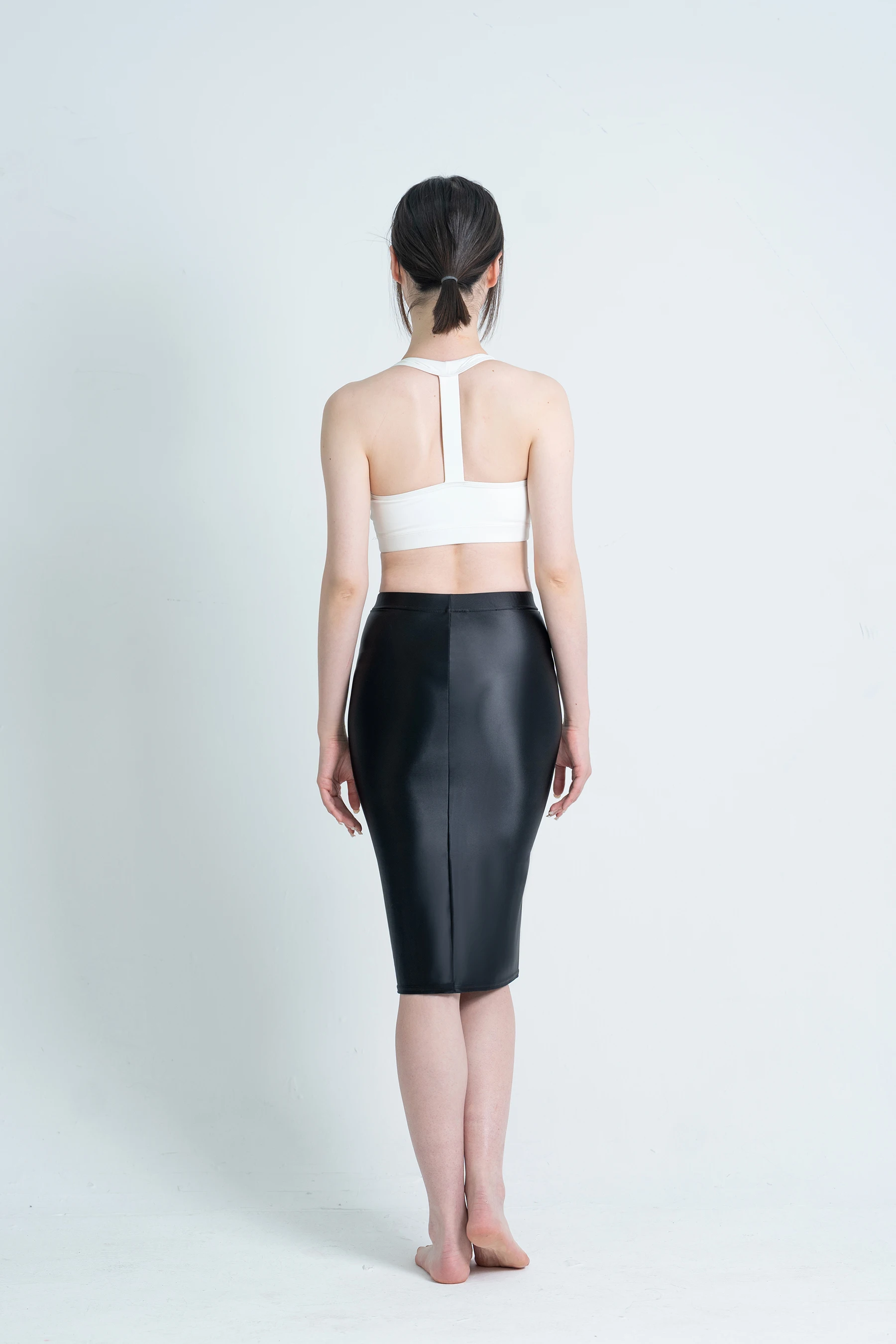 Женские пикантные блестящие Облегающие юбки деловые эластичные глянцевые