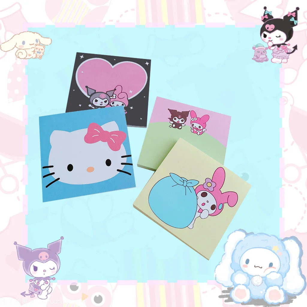 

Sanrio Kuromi My Melody Hello Kitty Cute Cartoon Sticky Note Kawaii Animal Memorandum Hand Account Paste Note Book Holiday Gifts