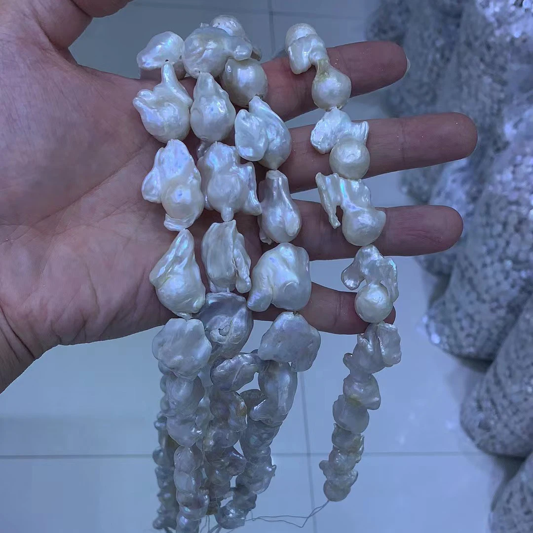 Высокое качество 16-23 мм натуральный пресноводный большой жемчуг в форме барокко