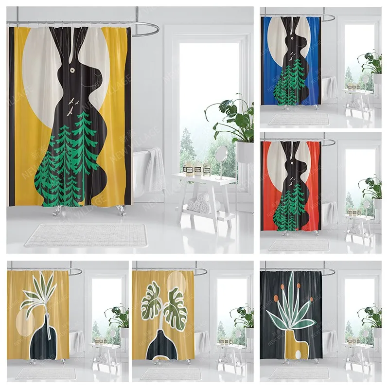 

Waterproof fabric shower curtains Bathroom curtain accessories Bath curtain shower 180x200cm 240*200 modern boho Nordic decor