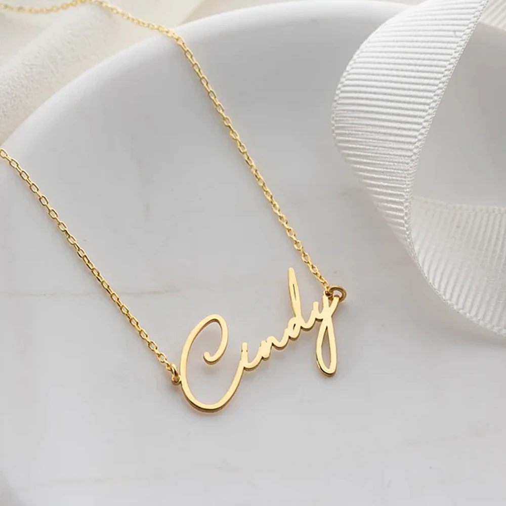 Stainless Steel Women's Custom Personalized Necklace Women's Neck Accessories Custom Name Pendant Necklace Wife Gift Jewelry
