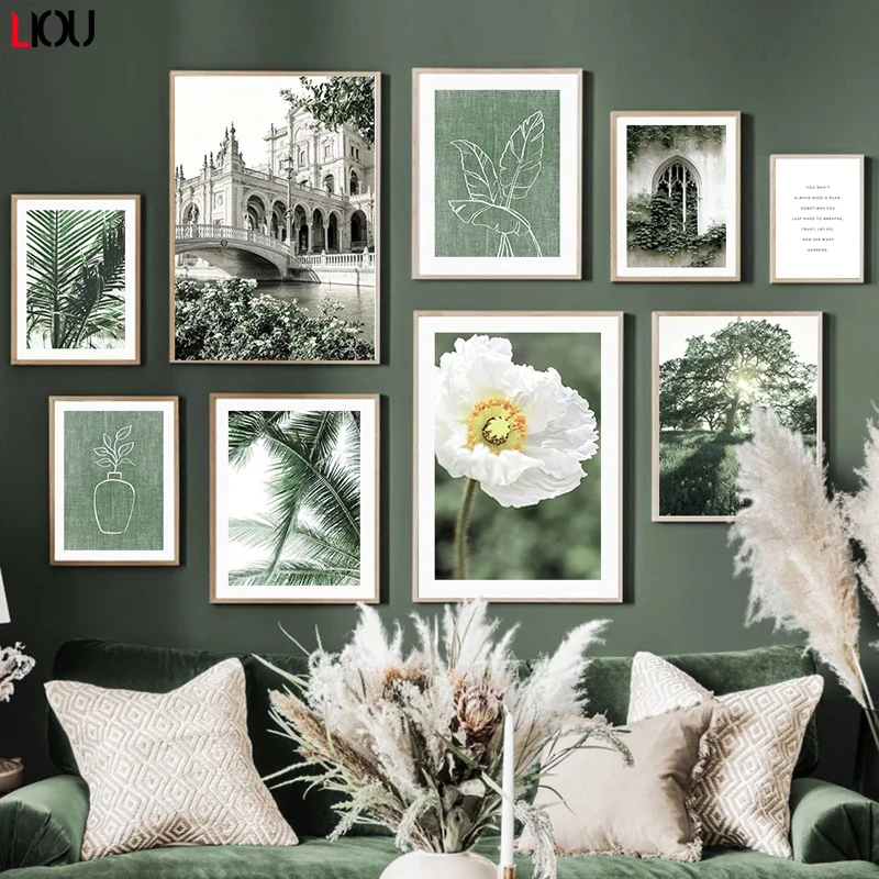 Солнечное поле Гора Цветок Пыльногоца Художественная картина на холсте Постеры и печати в стиле Нордик для декора гостиной.