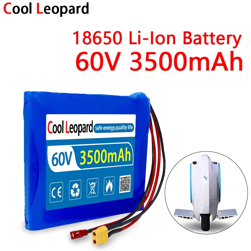 

Cool Leopard 18650 Portable Battery Pack 60V 3500/5000/6800 mAh 16s1p Rechargeable Lithium Cell Self-Balancing Unicycle Scooter