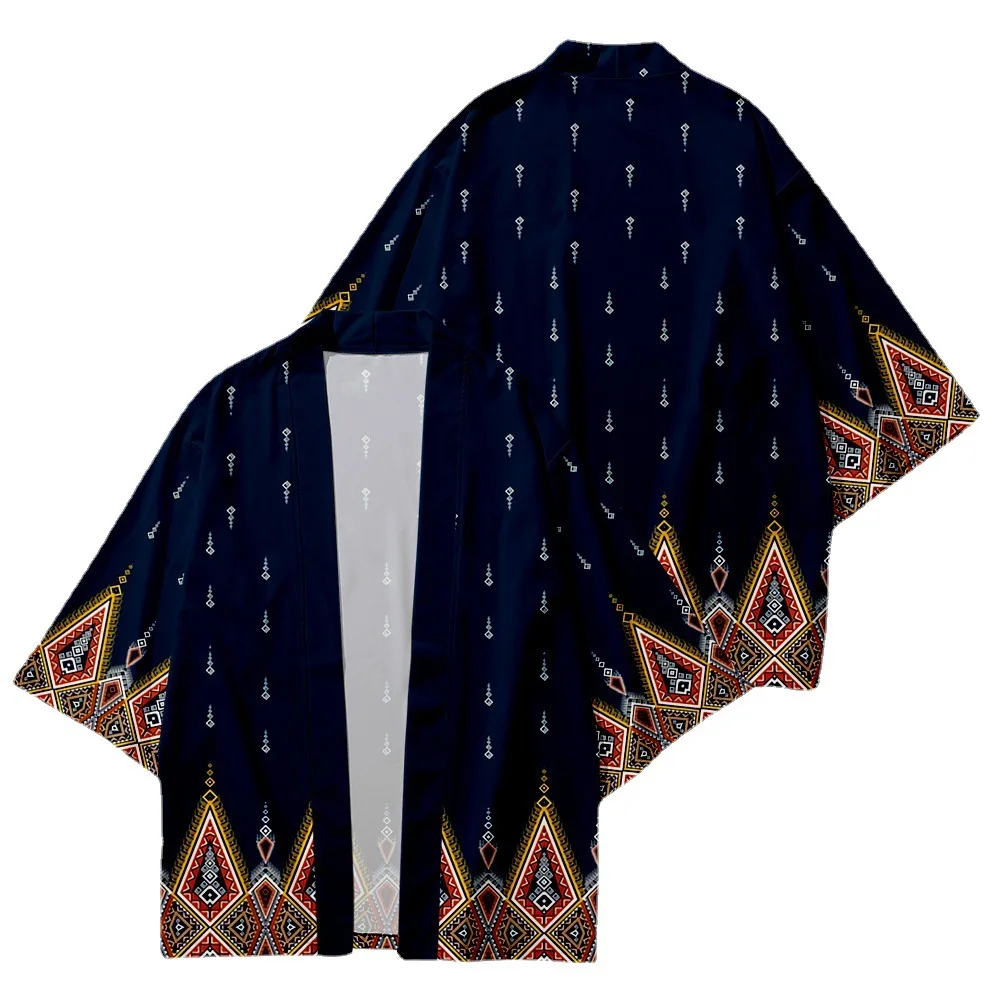 

Summer 3D Printed Diamond element Loose Japanese Streetwear Cardigan Men Women Harajuku Kimono Cosplay Tops Shirts Yukata