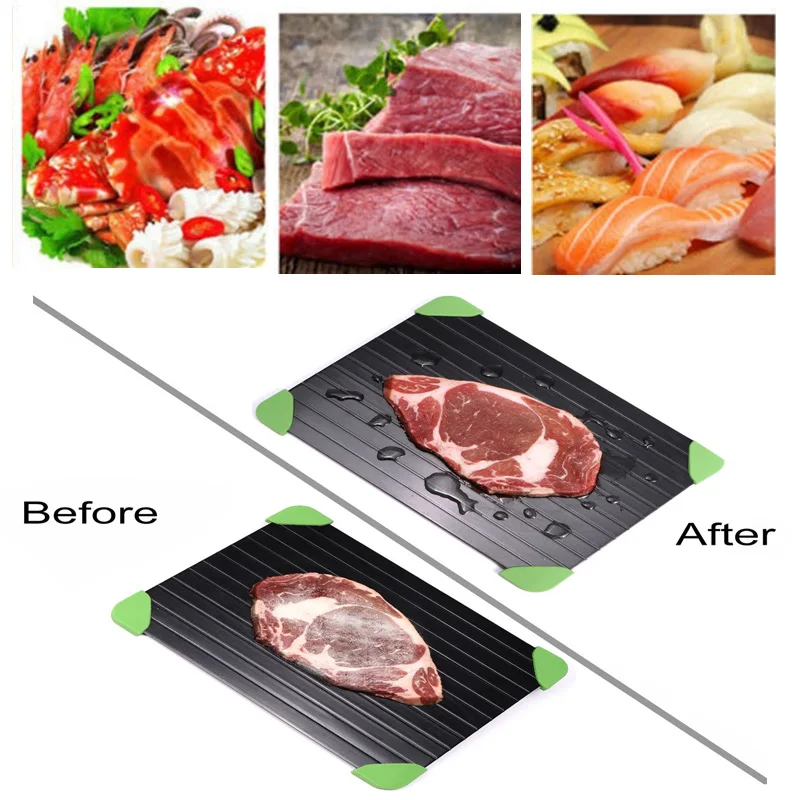 fast defrosting tray thaw frozens food meat fruit quick defrosting plate board defrost kitchen gadget tool defrost tray free global shipping