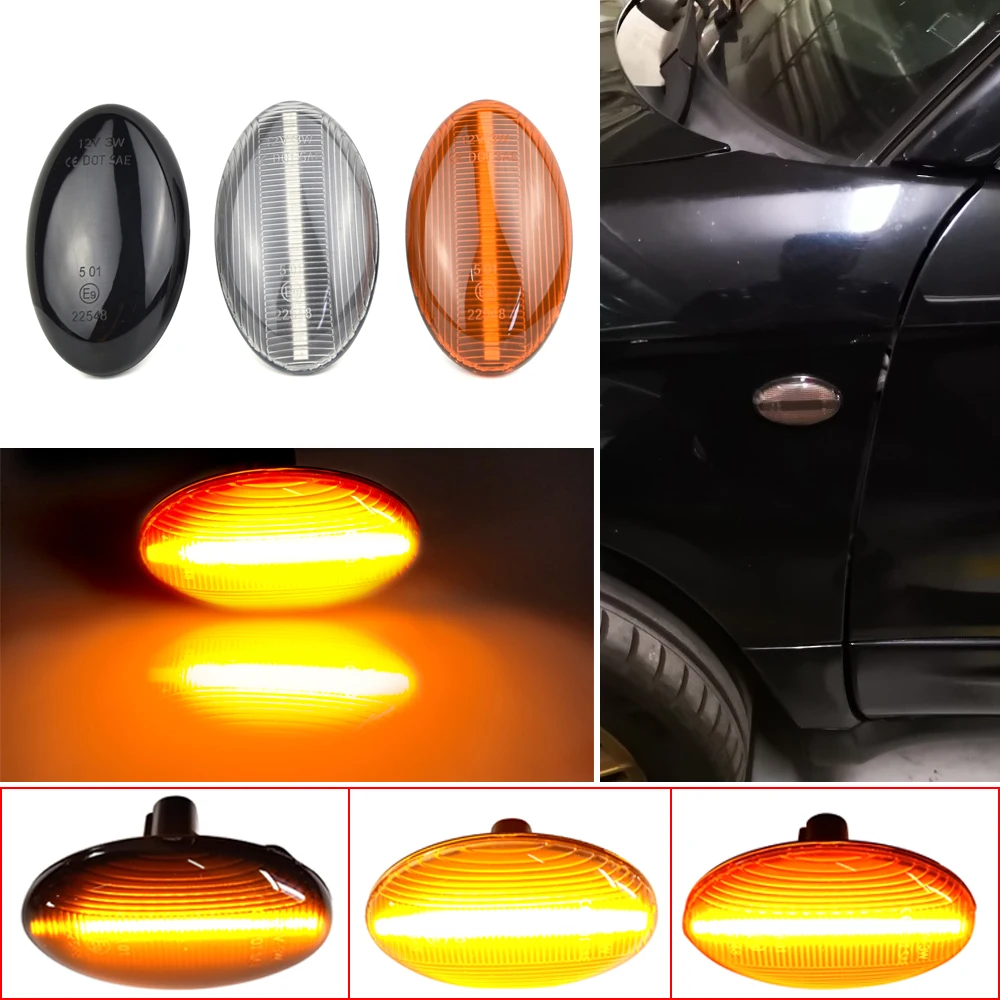 

2Pcs Dynamic Amber LED Side Marker Turn Signal Sequential Blinker Light For Subaru Liberty Forester Impreza Wrx Sti 2002-2007