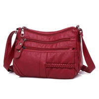 fashion women bag pu soft leather shoulder bag multi layer crossbody bag quality small bag brand red handbag purses
