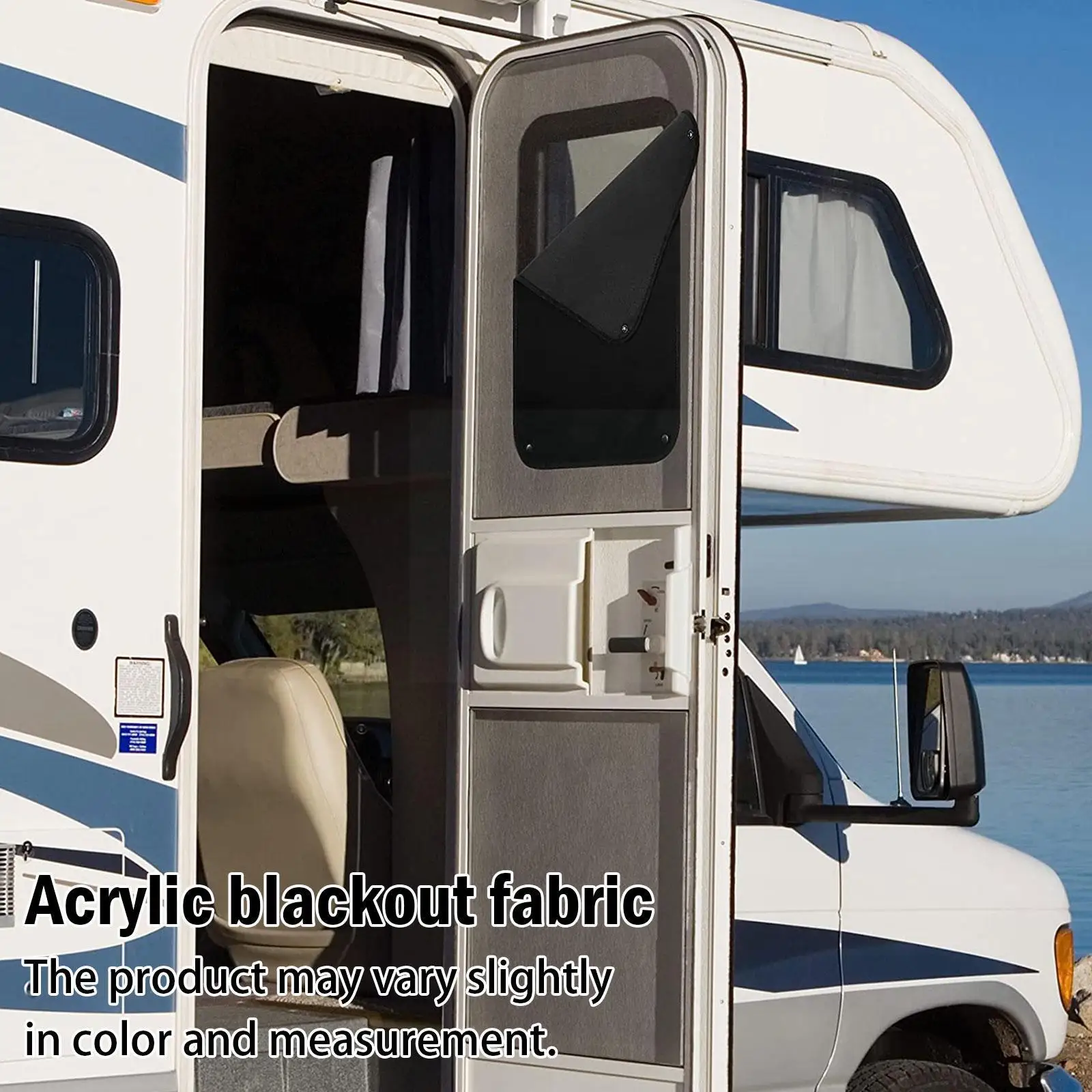 

Rv Door Window Shade Acrylic Blackout Fabric Waterproof Insulation Accessories Dustproof Shade Side Car Window Black D8t6