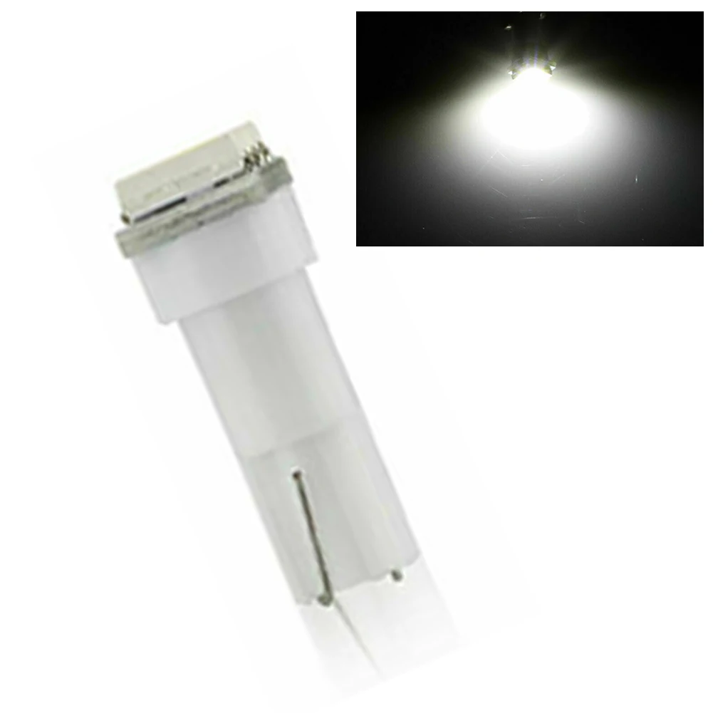 

Newest W5W Led T10 T5 Car Light COB Glass White Auto Automobiles License Plate Lamp Dome Dashboard Light Reading DRL Bulb 12V