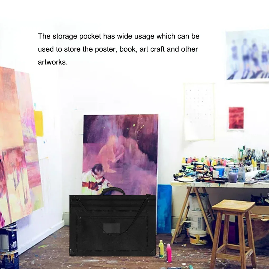 

Oxford Cloth Washable Waterproof Artist Storage Bag Portable Large Capacity Art Pocket Accessory for Painting Poster