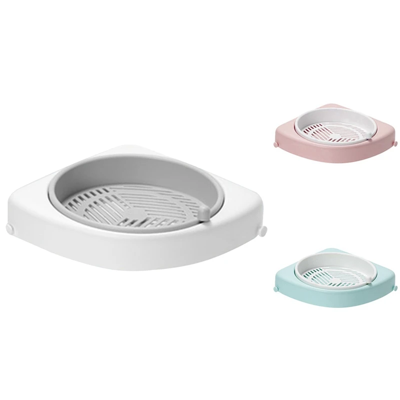 

Вращающаяся трехугловая полка для ванной комнаты, вращающаяся угловая полка для туалета, угловая полка для ванной, кухни, стеллаж для хране...