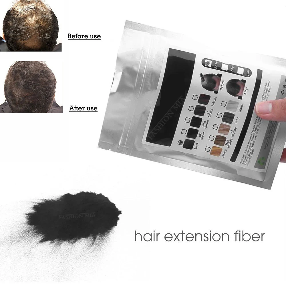 

100g Hair Fibers Keratin Thickening Spray Hair Building Fibers Bag 9 Color Instant Wig Regrowth Powders Refill Bag Repeated Use