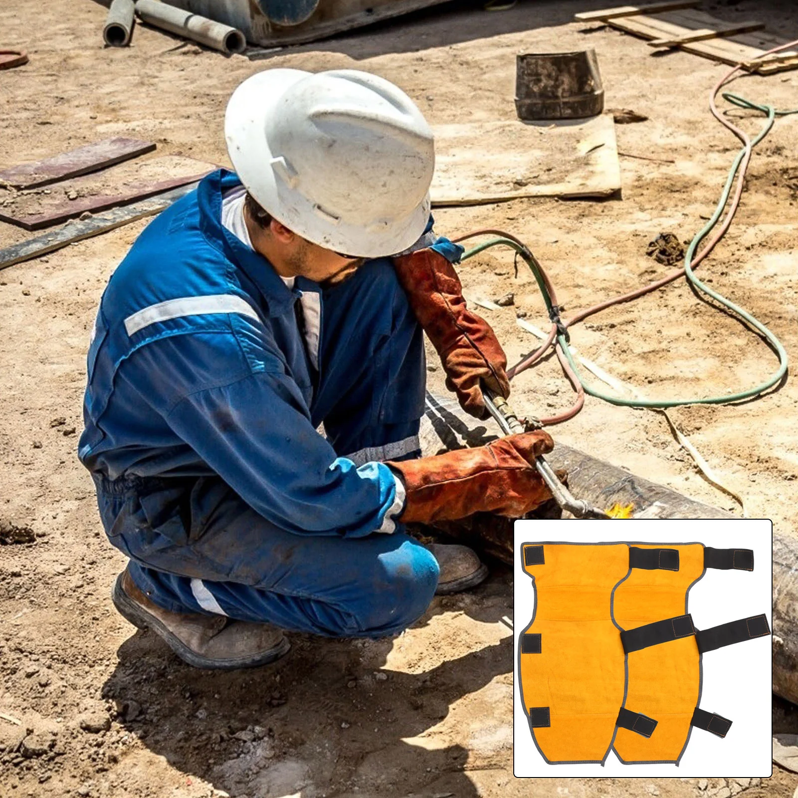 Наколенники для сварки защитный чехол ног нескользящая воловья кожа цвета хаки