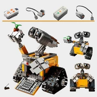 technical fit 21303 disney movie pixar wall e motorized rc robot motor power figures building block brick toy gift kid birthday