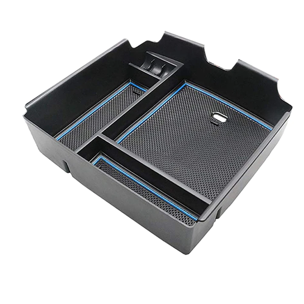 

Black+blue ABS Car Storage Box For Kia Carnival 2021 2022 Car Central Console Armrest Storage Box Holder Interior Accessories