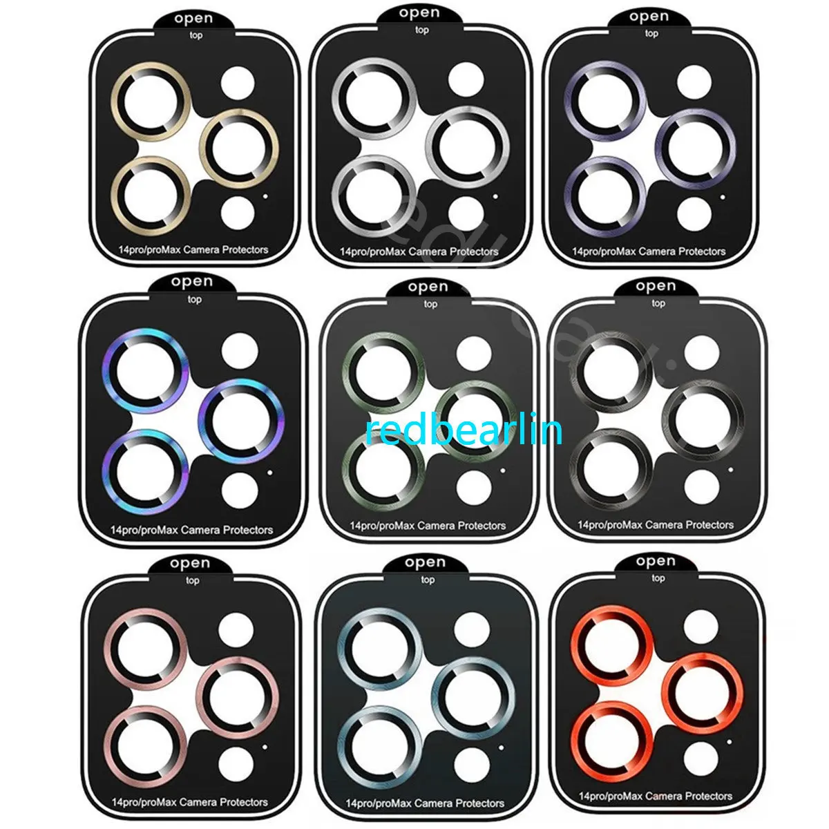 100PCS Quick Stick Installation 3D Camera lens Metal Ring protector For Iphone 11 12 13 14 Pro 14 Plus 14Pro max With Package